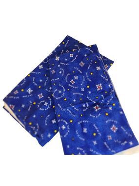 Let It Snow Snowflakes Blue Cotton Quilting Fabric 2/3 & 3/4 Yard Pieces Sewing